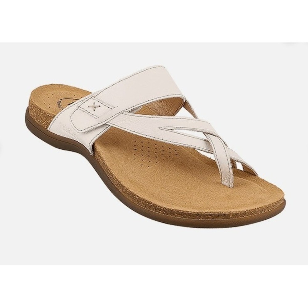 Taos Perfect Sandal Stone Leather Slip On Coastal,Summer Vacation Size 7 Women